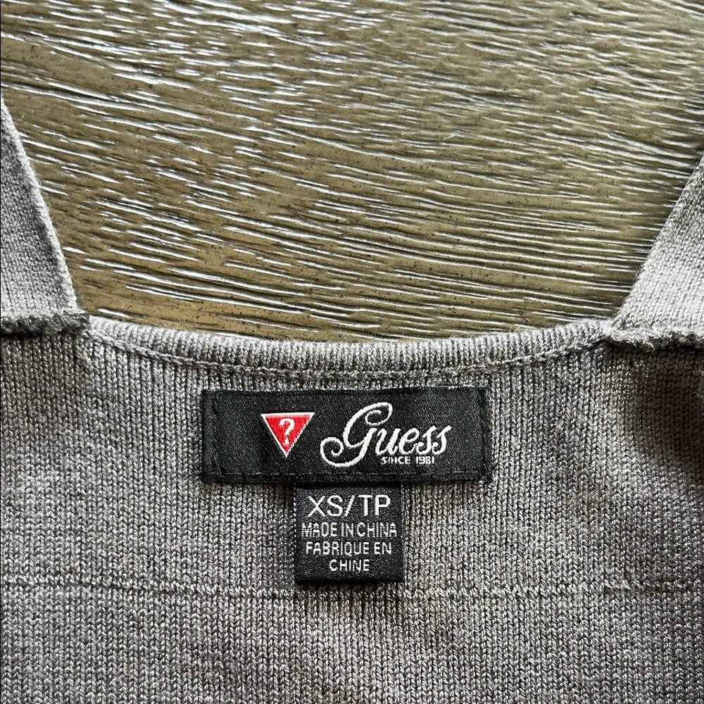 Guess Y2K gray knit bandage mini dress XS bodycon night out party Kim K style - Picture 11 of 16